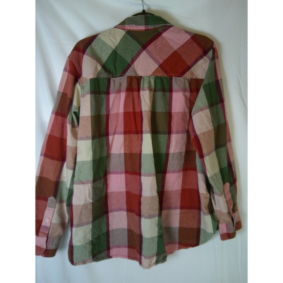 Time and Tru Women's Plaid Flannel Shirt Long Sleeve Button Up XXXL - Picture 2 of 3